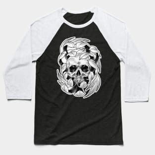 Flower skull Baseball T-Shirt